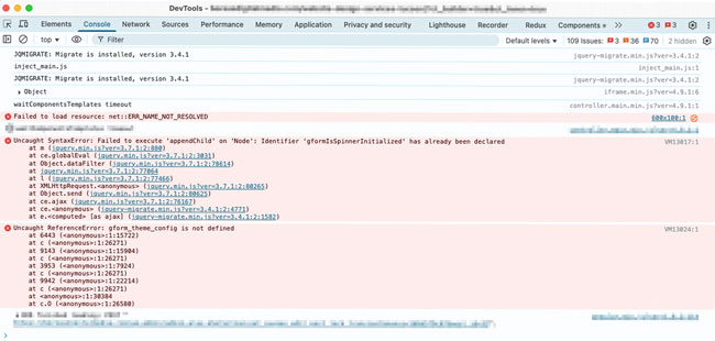 Console Errors caused by Gravity Forms scripts in Oxygen Builder