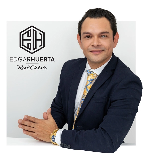 Image of Edgar Huerta, a real estate agent in Tucson, with his logo