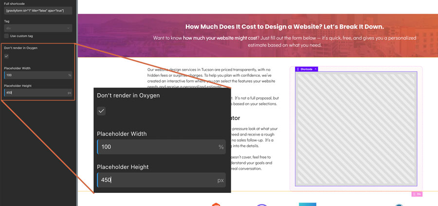 No render option enabled in Oxygen Builder